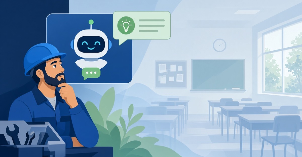 Illustration: Performance Support mit digitalem Assistenten